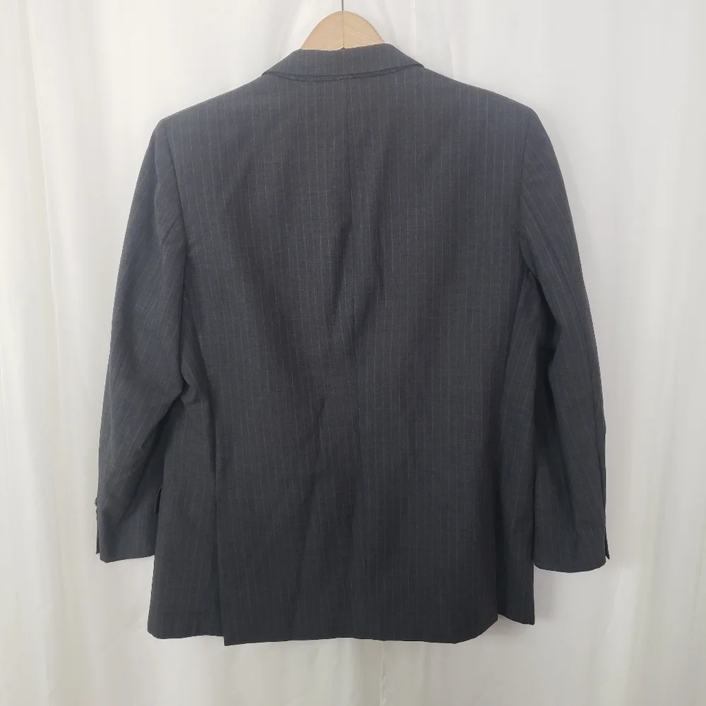 Lanvin Barney's NY gray wool pinstripe blazer